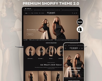 Clothing Shopify Theme 2.0 for Women's Streetwear Fashion & Beauty | Luxe Minimal Beige Black Template