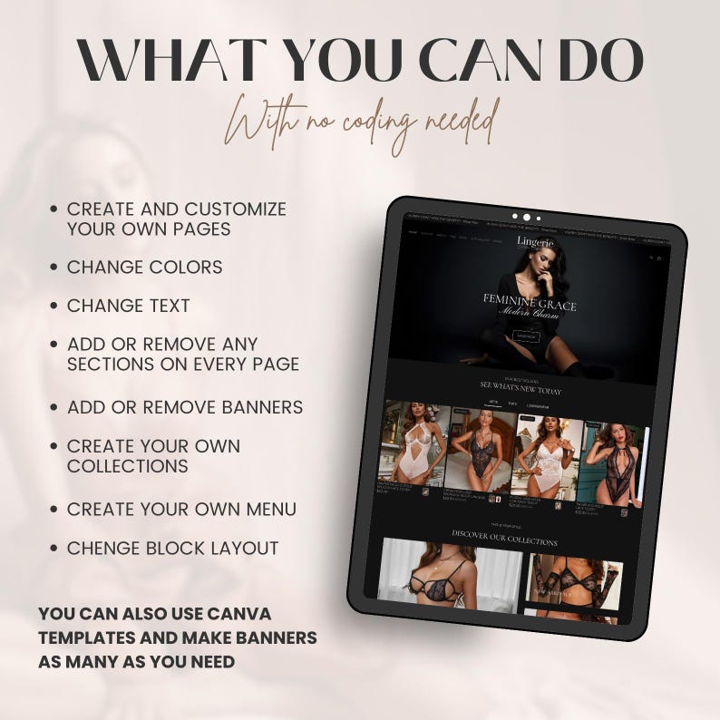 Black Dark Shopify Theme 2.0 for Lingerie & Intimates | Luxe Minimal Template image 4