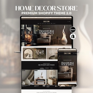 Tema Shopify 2.0 em tons de bege e marrom para decoração e móveis | Modelo minimalista e aconchegante