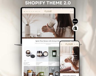 Beige White Shopify Theme 2.0 for Candle Shops | Clean Minimal Template