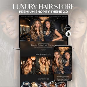 Beige zwart Shopify Theme 2.0 voor pruiken en hairextensions | Luxe minimale sjabloon