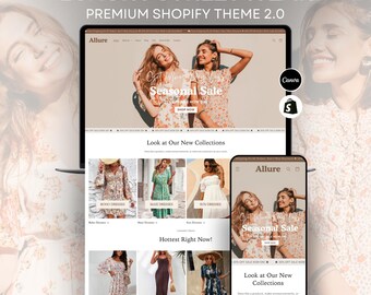 Fashion Boutique Shopify Theme 2.0 for Women's Streetwear | Elegant Minimal Beige White Template