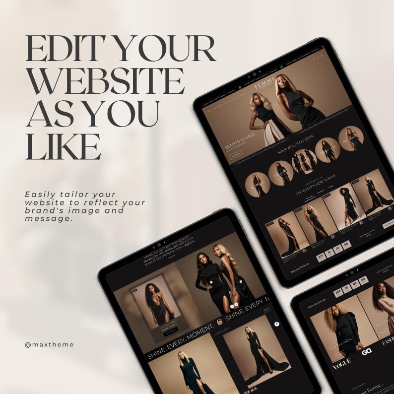 Clothing Shopify Theme 2.0 for Women's Streetwear Fashion & Beauty | Luxe Minimal Beige Black Template image 10