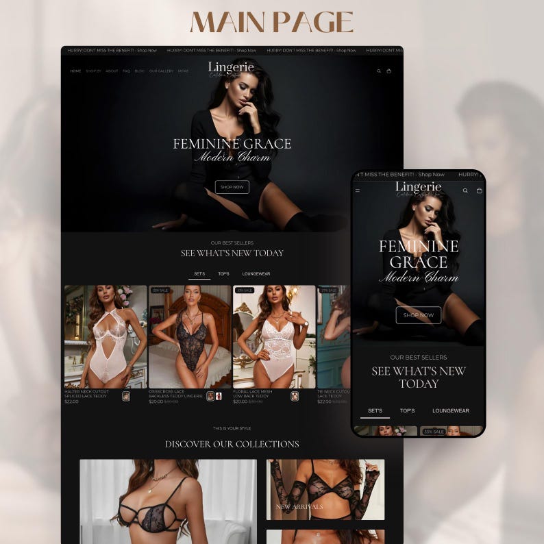 Black Dark Shopify Theme 2.0 for Lingerie & Intimates | Luxe Minimal Template image 10