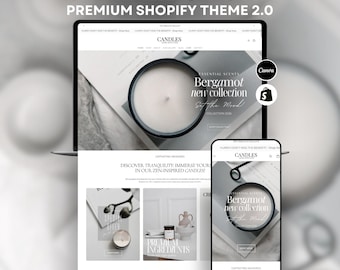 White Light Grey Shopify Theme 2.0 for Candle Shops | Clean Minimal Template