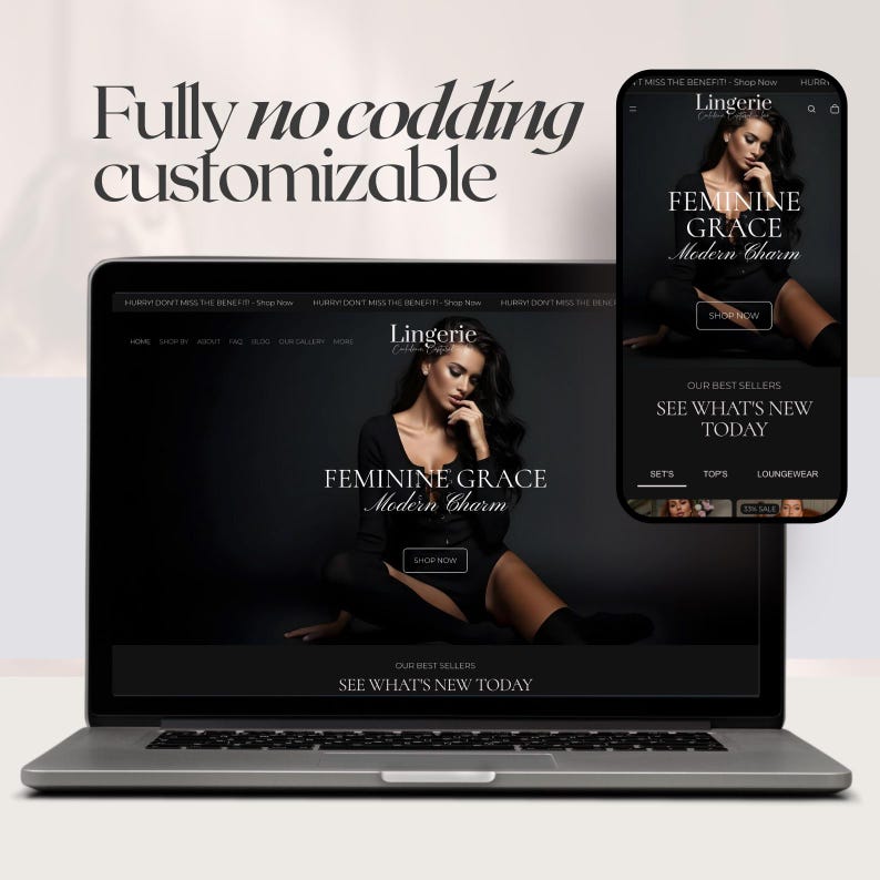 Black Dark Shopify Theme 2.0 for Lingerie & Intimates | Luxe Minimal Template image 9