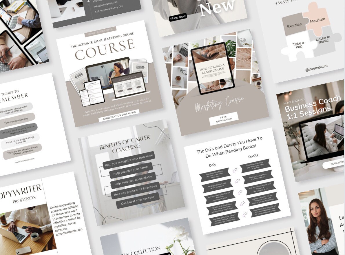 Business Coach Instagram Templates | Social Media Manager Templates ...