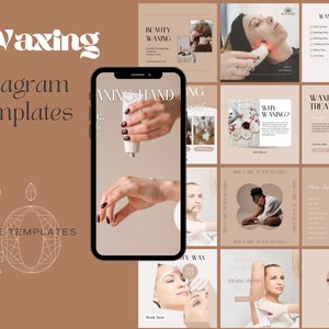 40 Waxing Instagram Templates | Hair Removal Instagram Posts | Waxing Social Media Templates | Esthetician Templates Instagram|Waxing Flyer