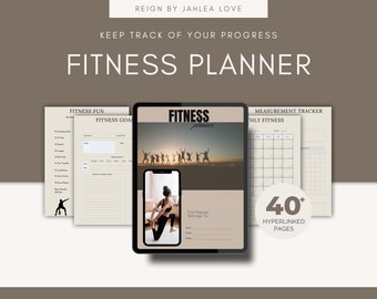 Digital Fitness Planner Printable | Glow Up Planner | Exercise Planner for Health & Weight Loss