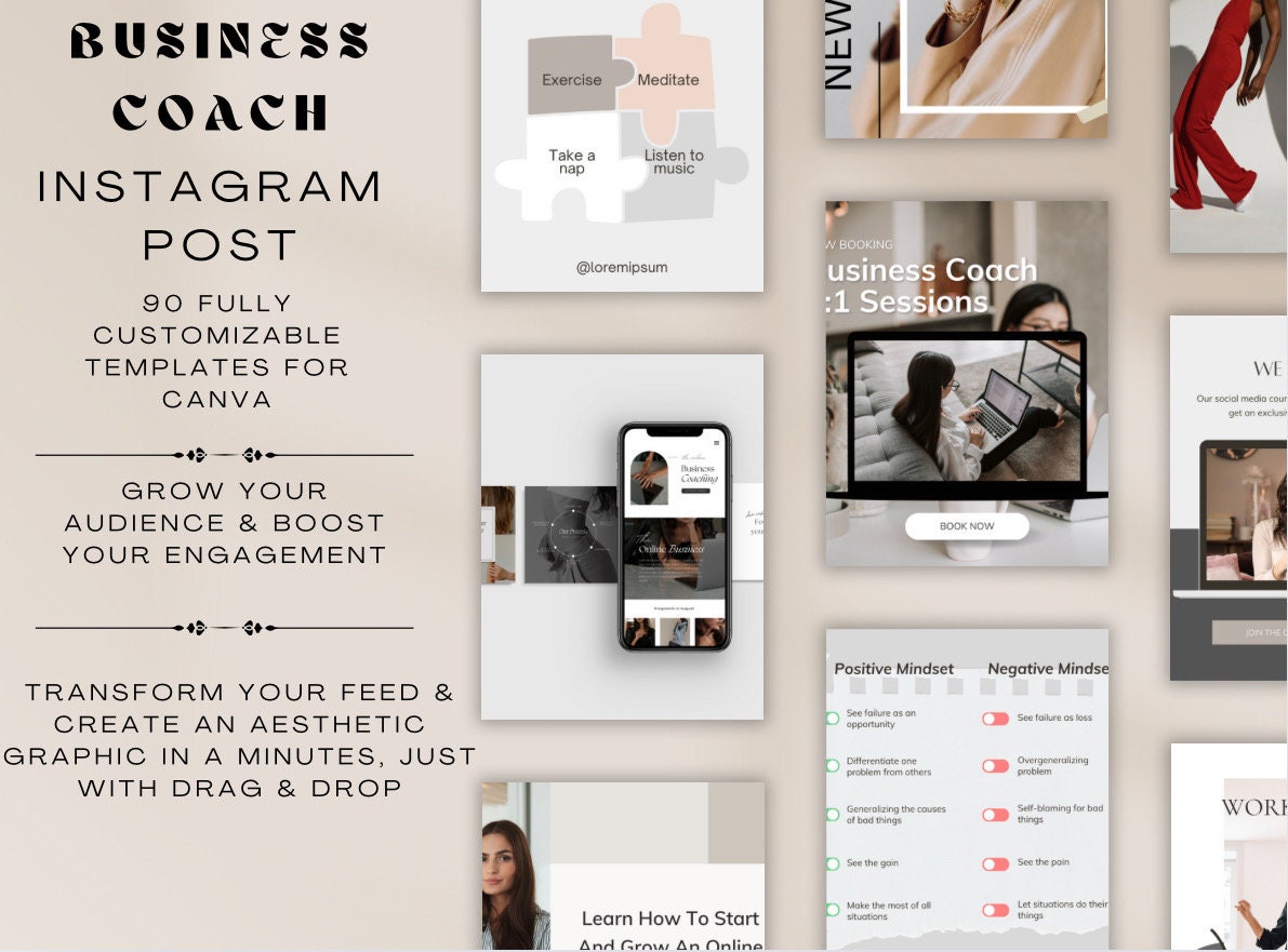 Business Coach Instagram Templates | Social Media Manager Templates ...