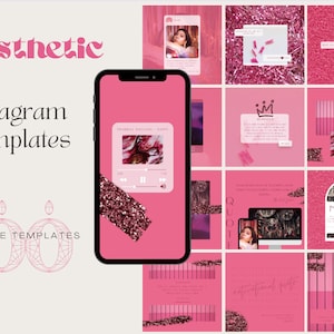 Różowe szablony na Instagram Canva, kolorowe, jasne szablony do mediów społecznościowych, estetyczne szablony historii postów, różowy motyw na Instagram, estetyczna inst
