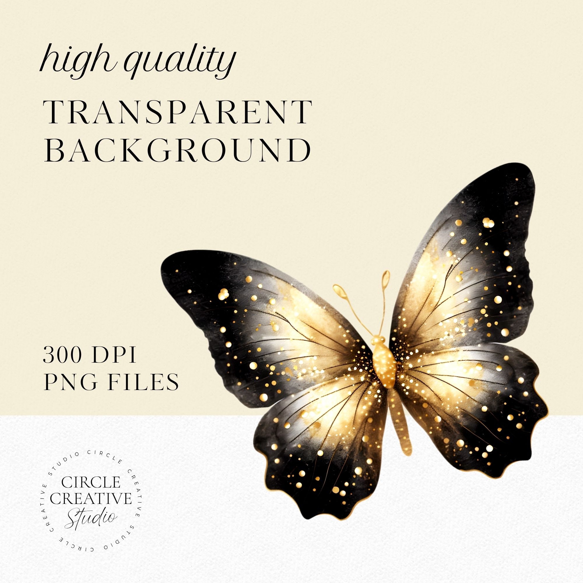 Elegant Black Gold Butterfly and Roses Flower Clipart PNG Watercolor ...