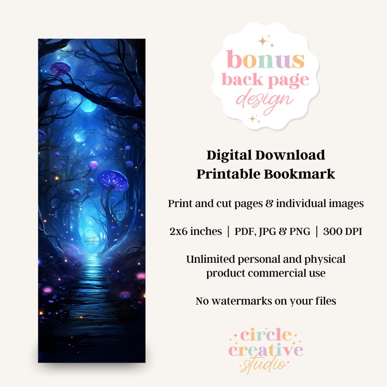 Fantasy Mushroom Forest Printable Bookmarks Bundle 25 PNG Bookmark ...