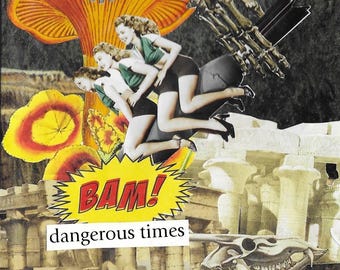 Dangerous Times - Political Anti-War Analog Collage - 4" x 6" print