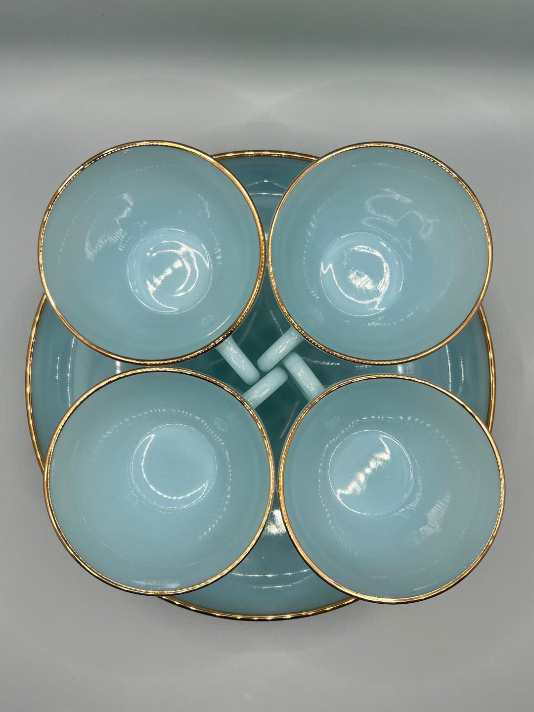 レア Fire King Turquoise Blue Ice Bucket レア Fire King Turquoise Blue Ice Bucket