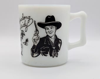 Vintage Milk Glass Hopalong Cassidy Big Top Peanut Butter Mug - Etsy