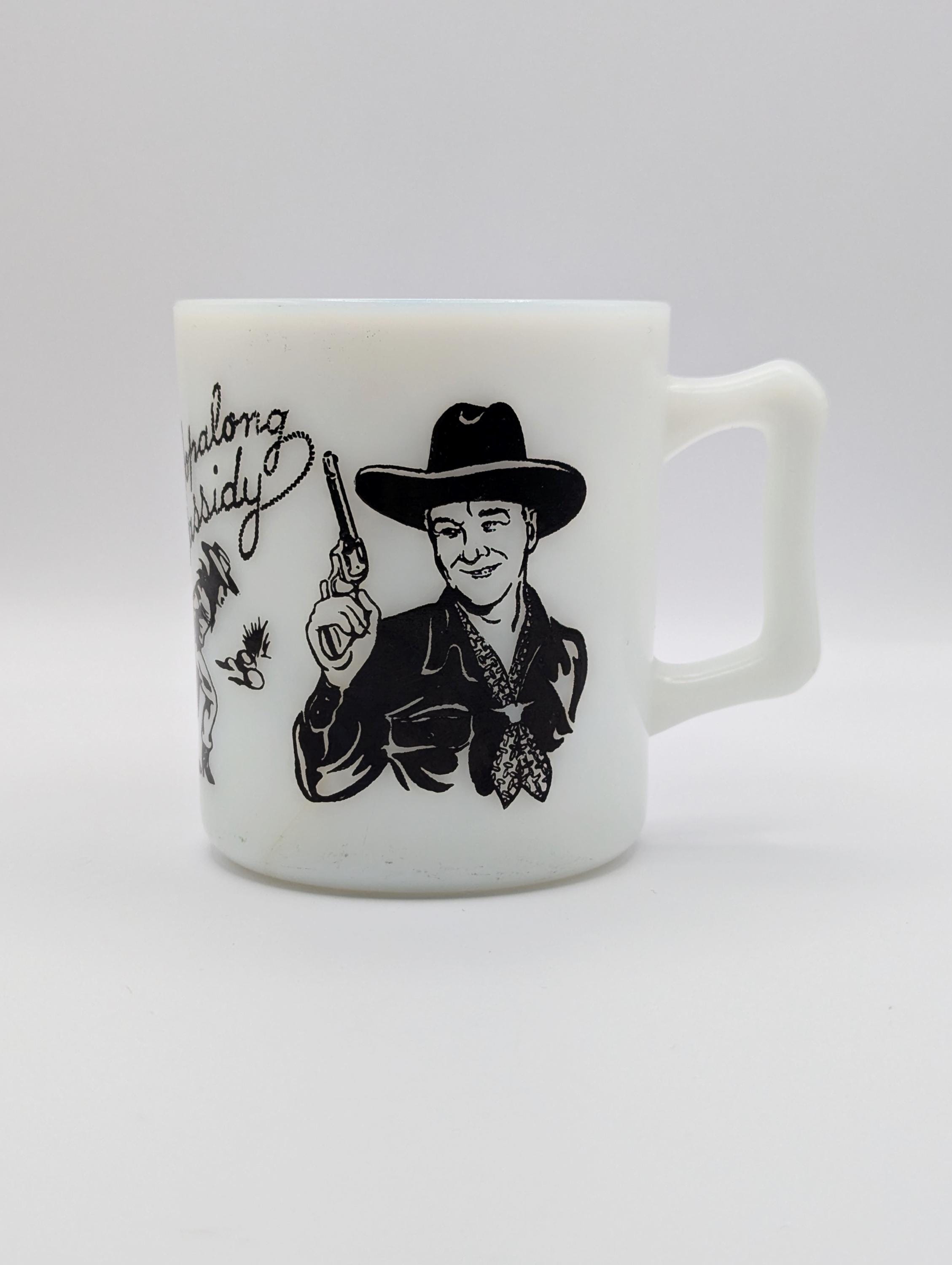 Vintage Milk Glass Hopalong Cassidy Big Top Peanut Butter Mug - Etsy