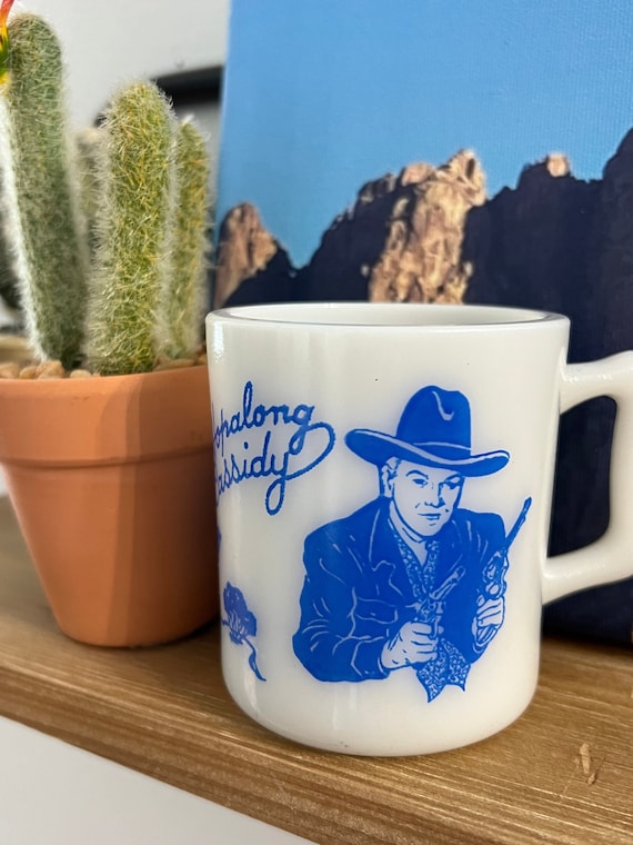 Vintage Milk Glass Hopalong Cassidy Big Top Peanut Butter Mug - Etsy
