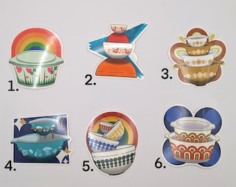 Pyrex Inspired Vintage Bowl Stickers (2nd Edition)