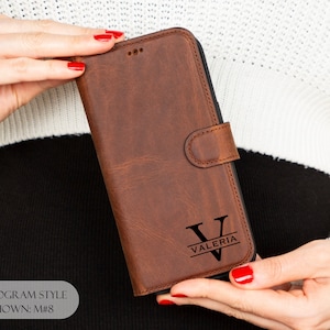 Funda de cuero personalizada para iPhone 16 Promax, funda con protección magnética y RFID para iPhone 16, 15 Pro, funda y billetera de cuero personalizadas para iPhone