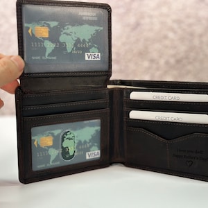 Cartera de hombre grabada, cartera con monograma personalizado, cartera de padrino de boda, cartera personalizada
