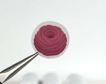 Burgundy Heirloom Rose/ Cabbage Rose Cane, Translucent Background, Unbaked Polymer Clay