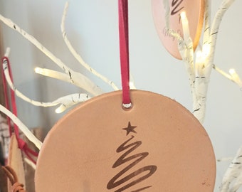 Cowhide Leather Christmas Ornament
