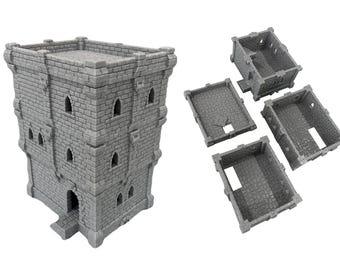 Tabletop Middle Ages Castle Architecture Terrain Scenery for 28mm Miniatures Wargaming, DND, 3D Printed and Paintable