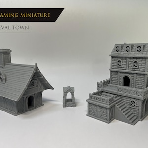 Tabletop Middle Ages Architecture Terrain Scenery for 18mm/28mm Miniatures Wargaming, DND, 3D Printed and Paintable