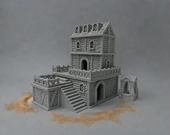 Tabletop Middle Ages Architecture Terrain Scenery for 18mm/28mm Miniatures Wargaming, DND, 3D Printed and Paintable