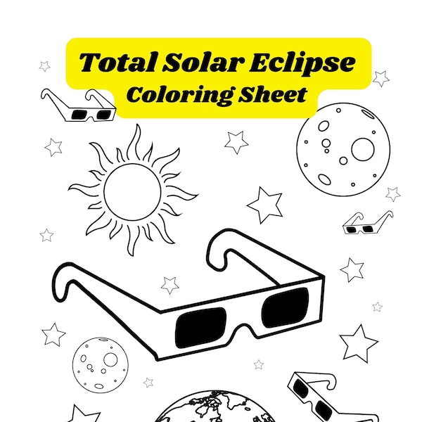 Total Solar Eclipse Coloring Sheet