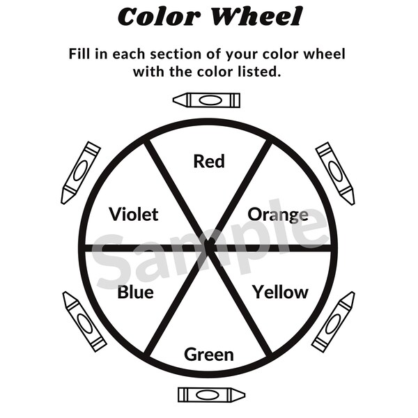 Printable Color Wheel Etsy