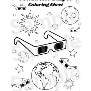 Total Solar Eclipse Coloring Sheet - Etsy