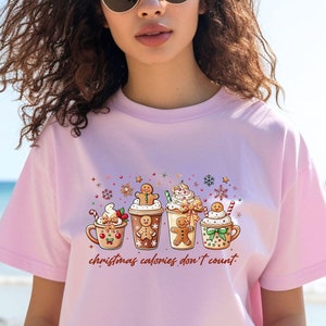 Christmas T-Shirt, Christmas calories don&#39;t count, Gingerbread Tee, Christmas Season, Retro Christmas coffee Shirt
