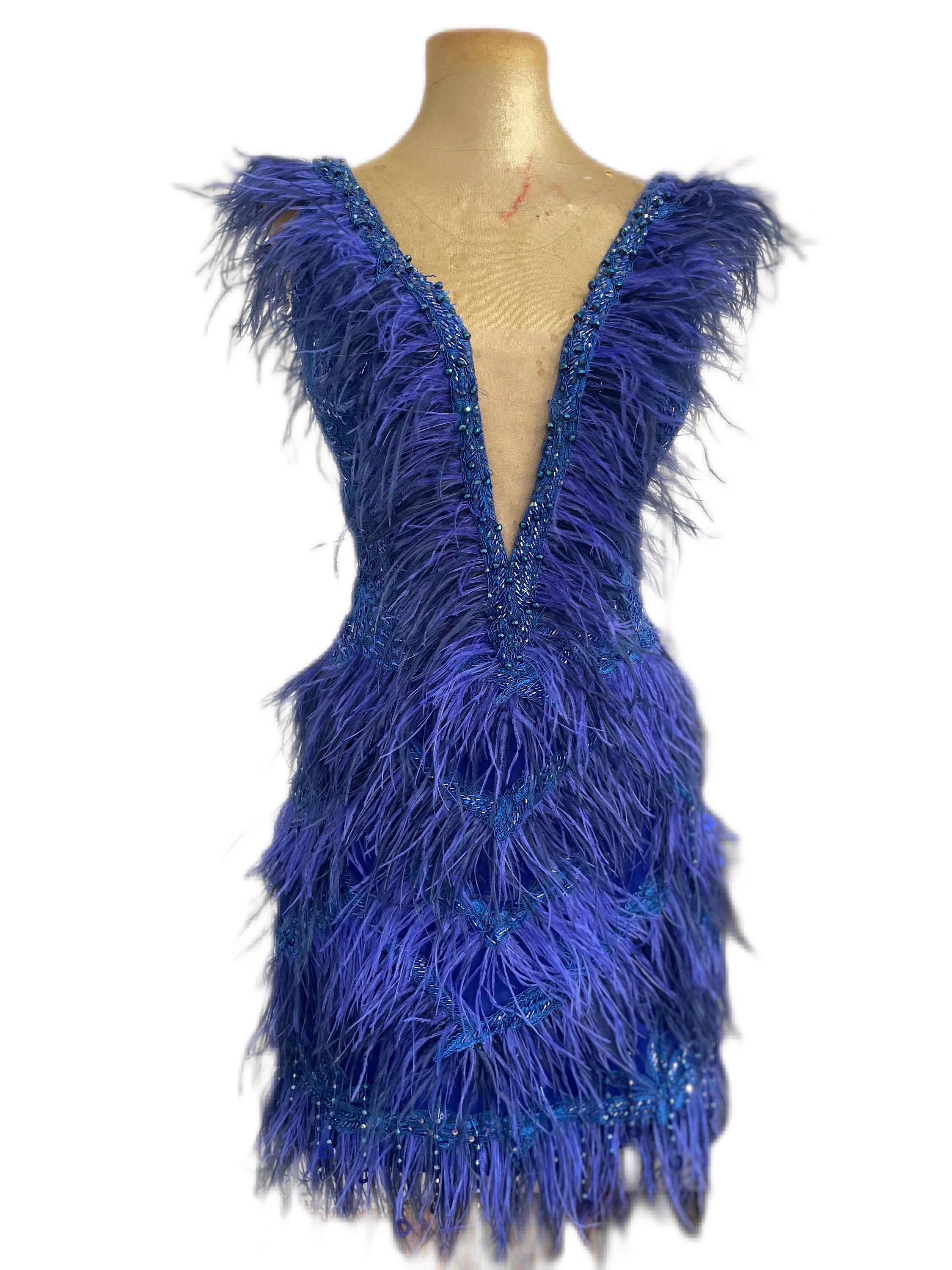 Blue feather dress 2025