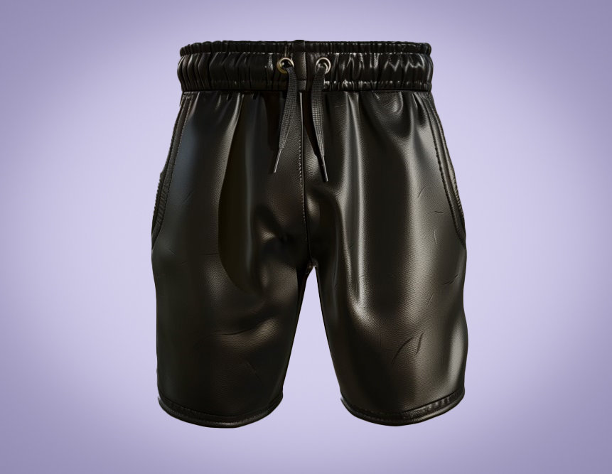 Genuine Leather Men Black Shorts, Black Summer Leather Shorts for Men, Gift for him