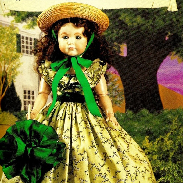 Vintage PDF Pattern Scarlett O'Hara Gone with The Wind Doll Clothes Dress Sewing Tutorial 23-25 inch 58-63 cm How-to eBook Instant Download