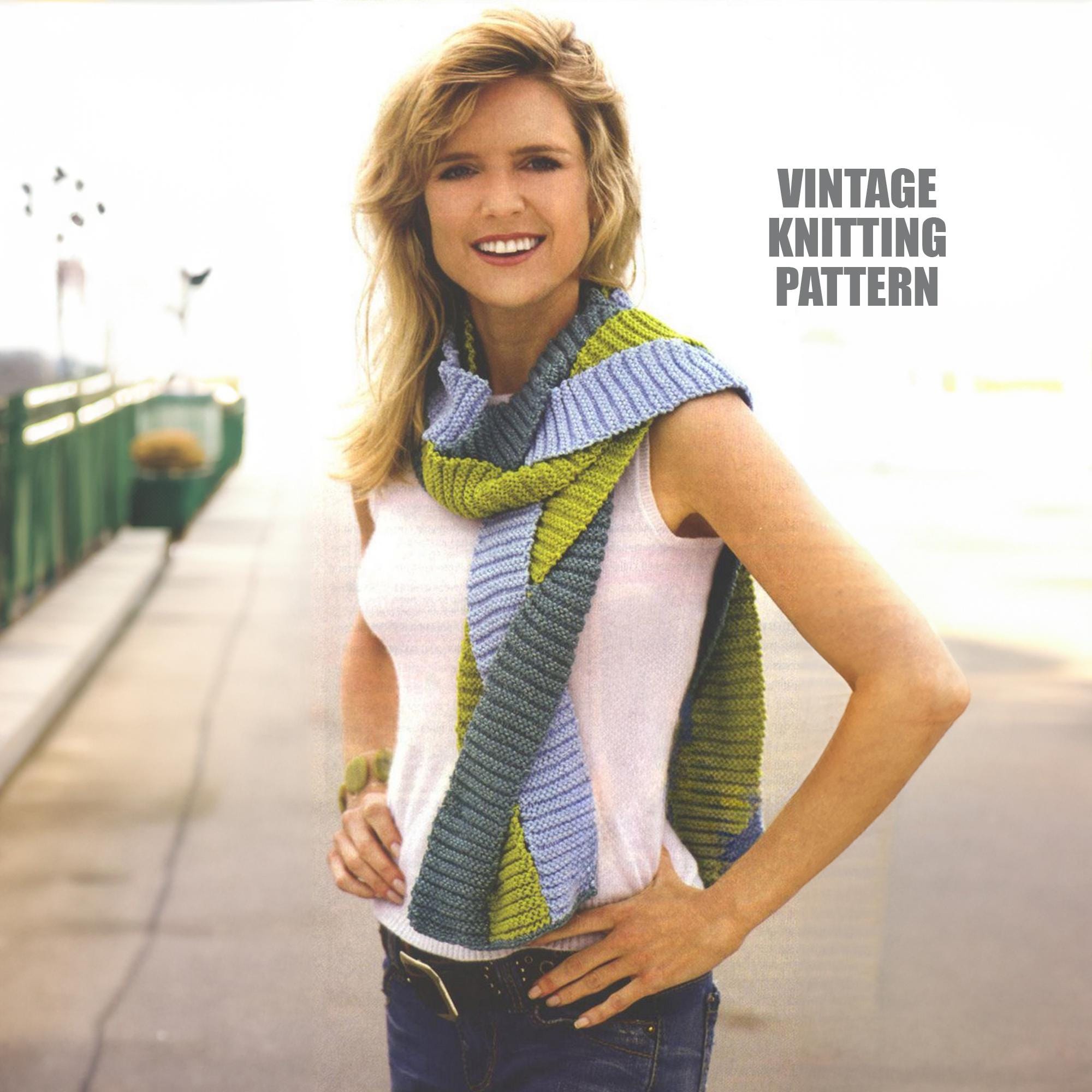 Diagonal Garter Stitch Diagonal Scarf Knitting Pattern Free