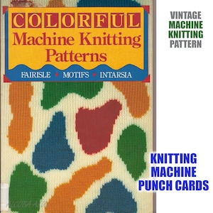 Schede perforate PDF eBook per modelli di maglieria a macchina / Schede perforate Fair Isle a intarsio colorato Motivo singolo Brother Knitmaster Download immediato