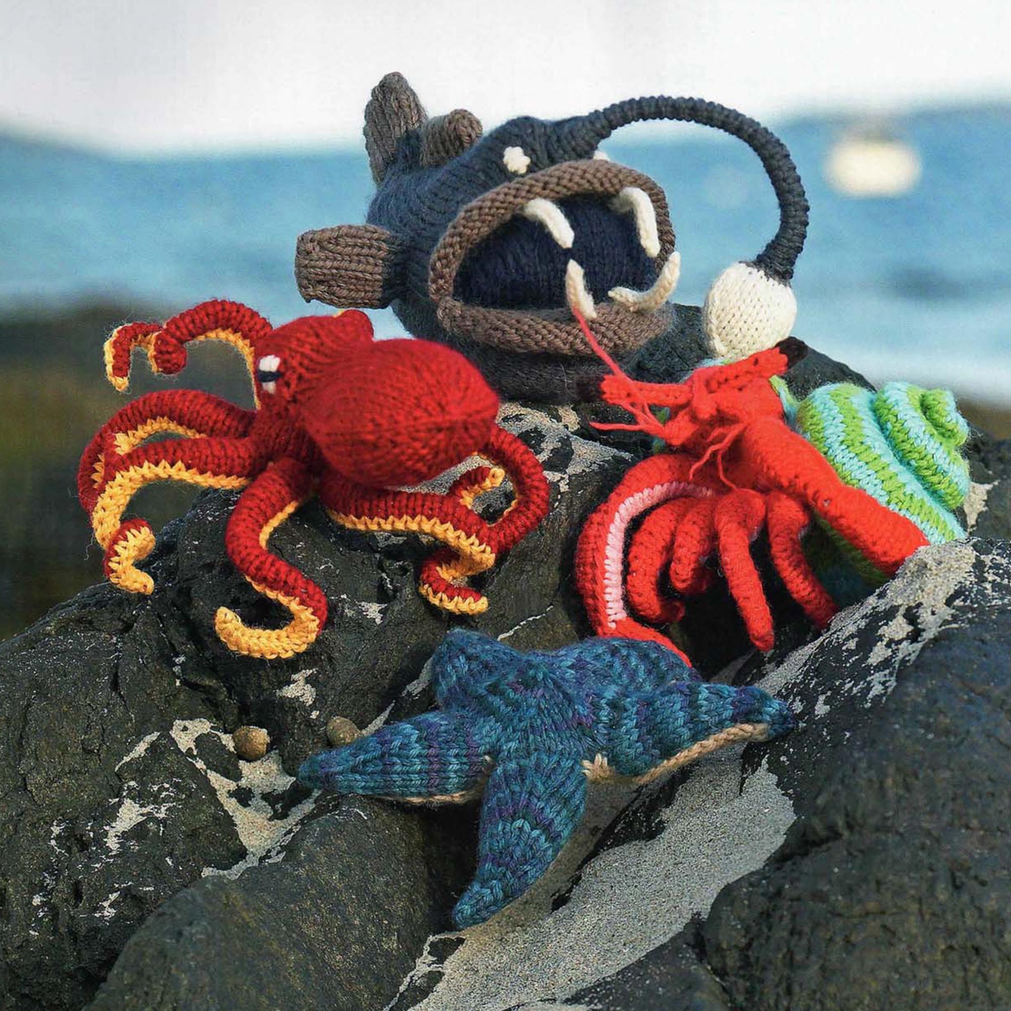 Vintage KNITTING Pattern Amigurumi 6 Ocean Creatures Set PDF | Underwater Softie Octopus Jellyfish Crab Starfish Anglerfish Instant Download