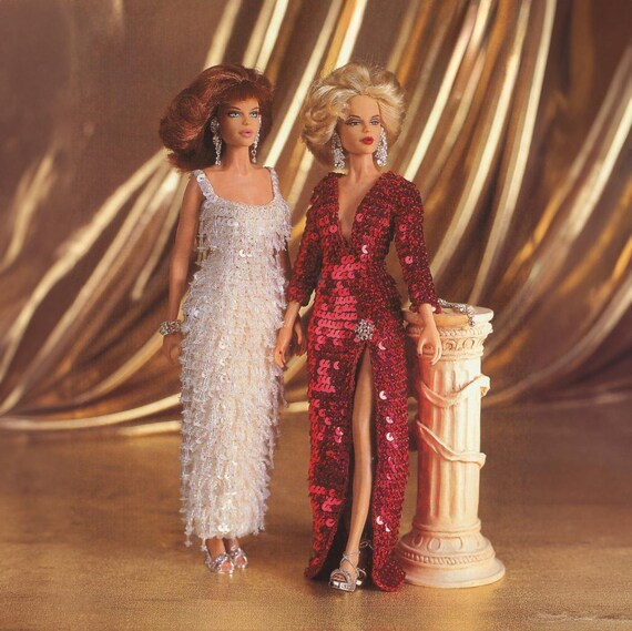 PDF Hollywood Gowns Vintage Fashion Doll Crochet PATTERN