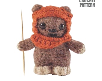 CROCHET PATTERN Amigurumi Wicket The Ewok Star Wars PDF | Vintage Light Side Rebel Alliance Plush Stuffed Toy Booklet Instant Download