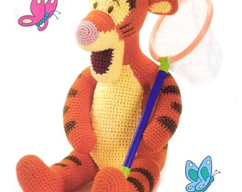Vintage PDF Crochet pattern eBook Retro Winnie Pooh and Friends Tigger Eeyore Piglet Child Kids yarn worsted dk afghan 8-10 ply hook G/4 mm