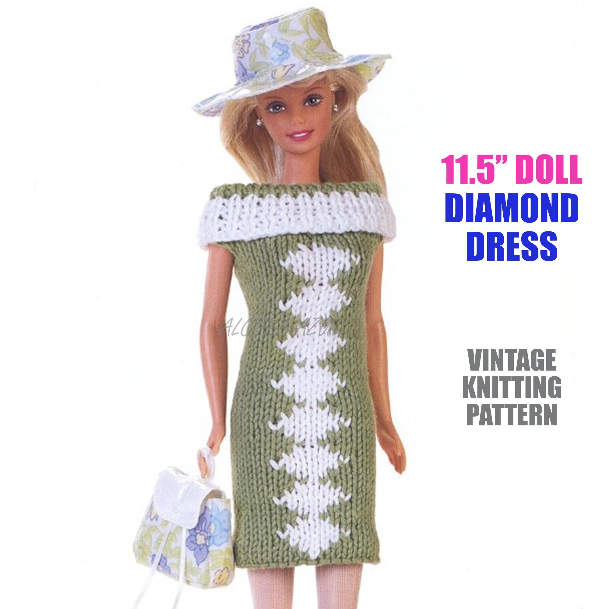 Vintage Knitting PATTERN 11.5 Inch Fashion Doll Summer Dress