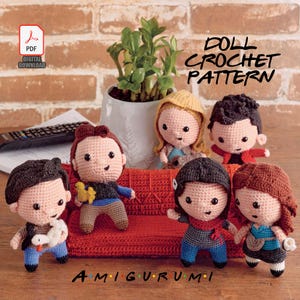 Beginner-friendly Amigurumi TV Friends Character Doll CROCHET PATTERN pdf | 5.5x4&quot; Rachel Chandler Ross Monica Joey Phoebe Digital Download