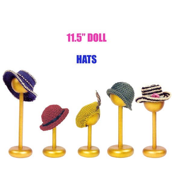 PDF Fashion Doll Hat Collection Vintage CROCHET PATTERN