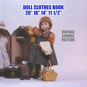 Vintage Schnittmuster PDF 20&quot;18&quot;14&quot; 11 1/2&quot; Zoll Puppenkleidung eBook | Gesmoktes Kleid Journal Petticoat Kopie Pumphose Buch Sofort Download