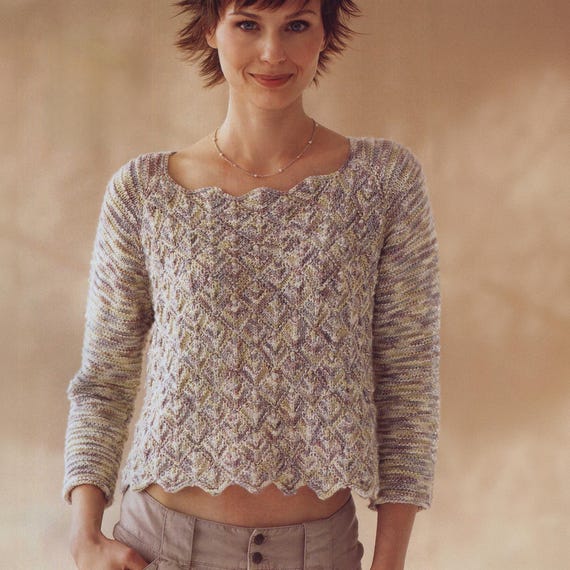 MODELLO di maglia vintage PDF Maglione a rombi da donna Pullover