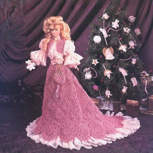 Vintage Häkelanleitung PDF Barbie Weihnachtsabend Kostüm | 11,5"Rock Weste Bluse Frisur 7 Stahlhaken Digital Download