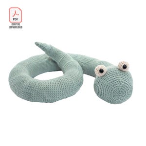 Snake Amigurumi 8&quot;x24&quot; PDF Vintage CROCHET PATTERN | Serpent Stuffed Toy Viper Plushie Python Softie Cobra Big Eyes Boa Digital Download